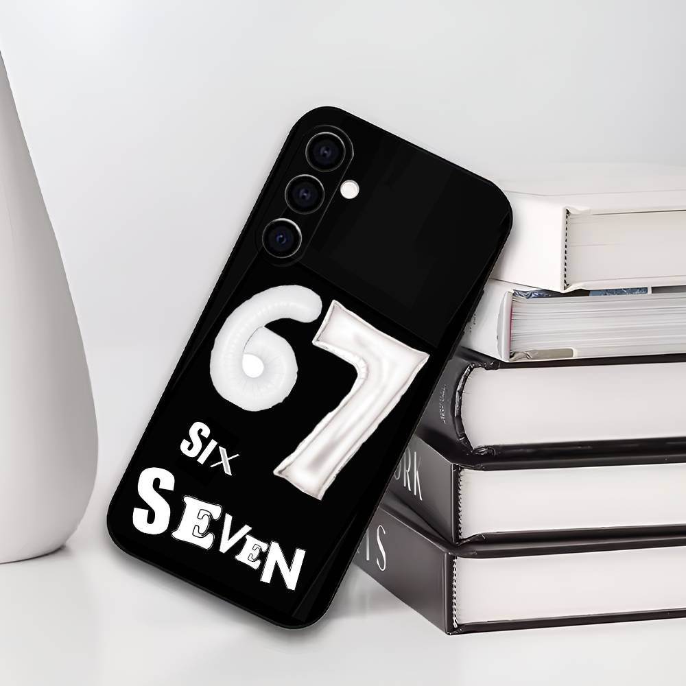 Six Seven 67 Phone Case For Samsung Galaxy A73,A72,A71,A70,A53,A52,A51,Soft Silicone Black Cover