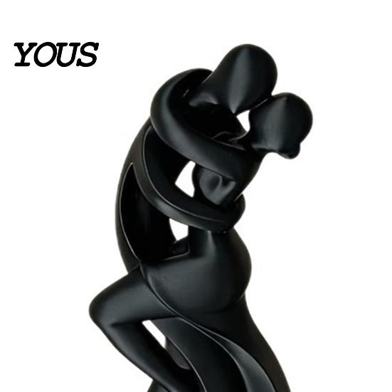 Decorazione Coppia che Balla Statuetta Ballerina che si Abbraccia Stampata in 3D, Scultura Statua Astratta Minimalista, Ornamento per Casa, Ufficio, Soggiorno