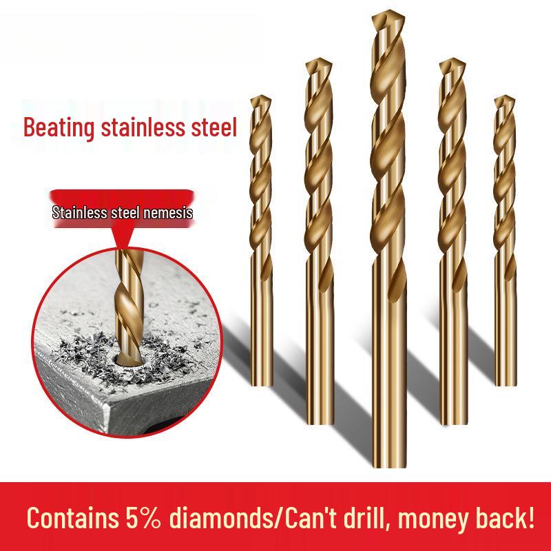 Cobalt-Coated High Hardness 304 Stainless Steel Twist Drill Bit