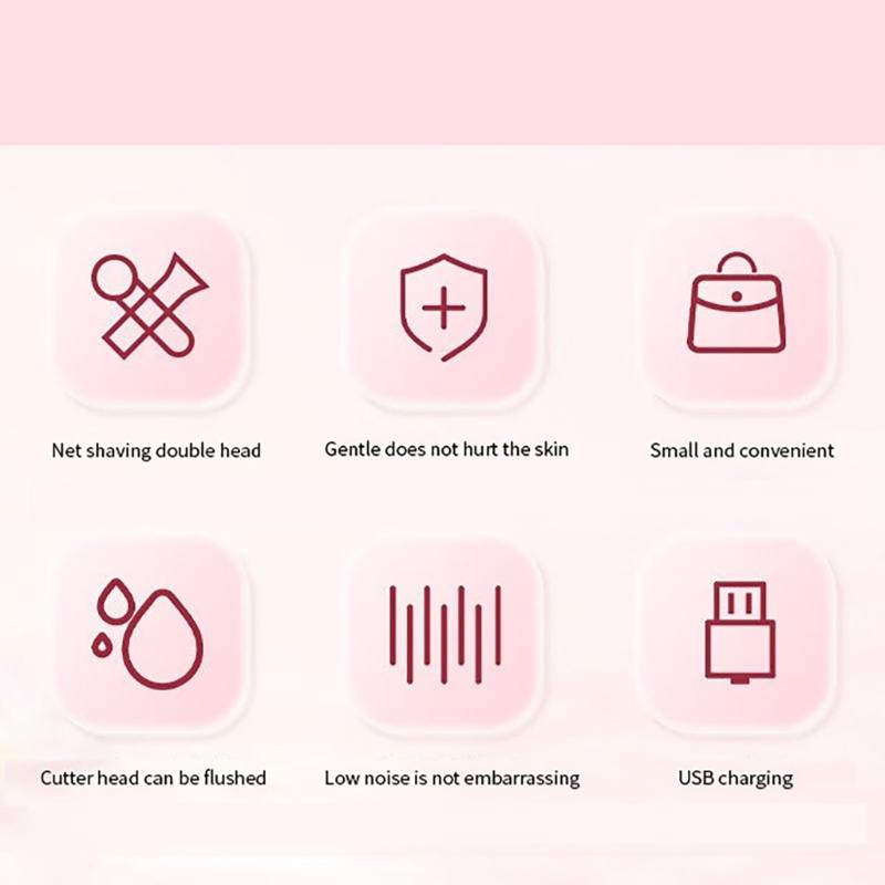 Electric Cutter for Women Bikinis Trimmer USB Rechargeable Electric Shaver for Women Wet/Dry Use Body Hair Grommer