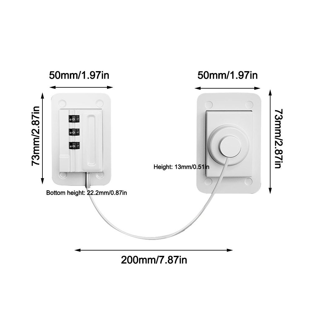 Adjustable Refrigerator Door Coded Lock No Drilling Window Digital Password Lock  for Home