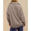 Womens Loose Half Button Collar Long Sleeve Casual Sweatshirt