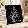 DIY Pearl Diamond Painting Set with Frame Church Building 3D Pearl Beads. Home Wall Decor