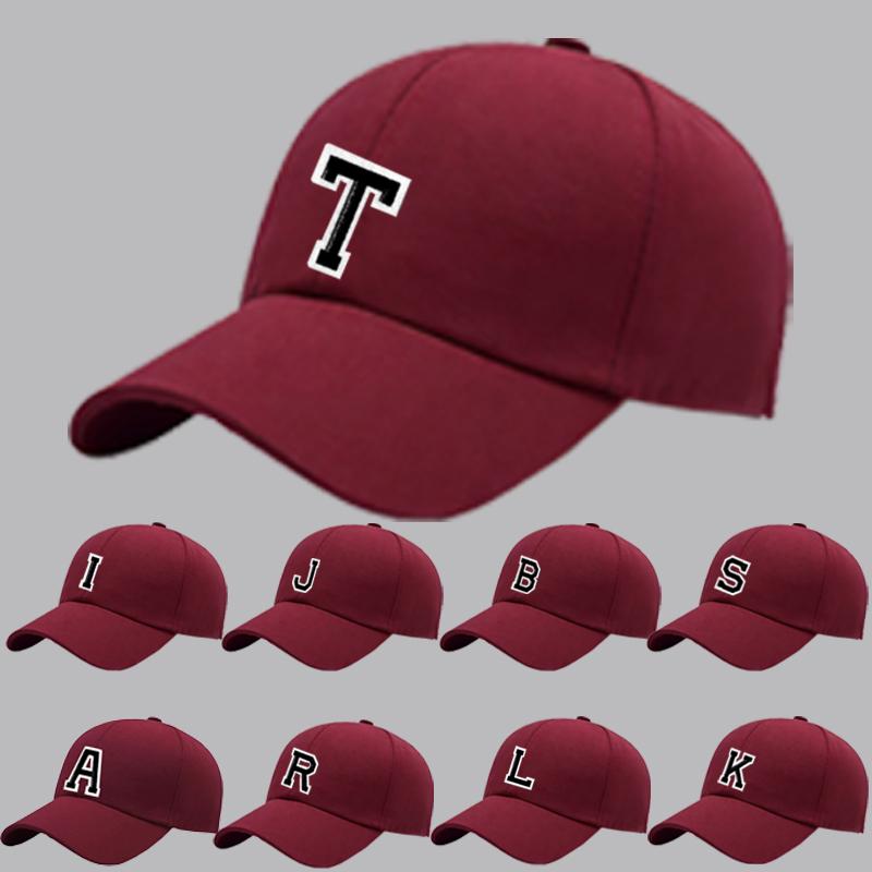 1Pc Adjustable Initial Letter A-Z Baseball Cap For Men Womne High Quality Soft Cotton Fashion Team Sport Visors Snapback Caps