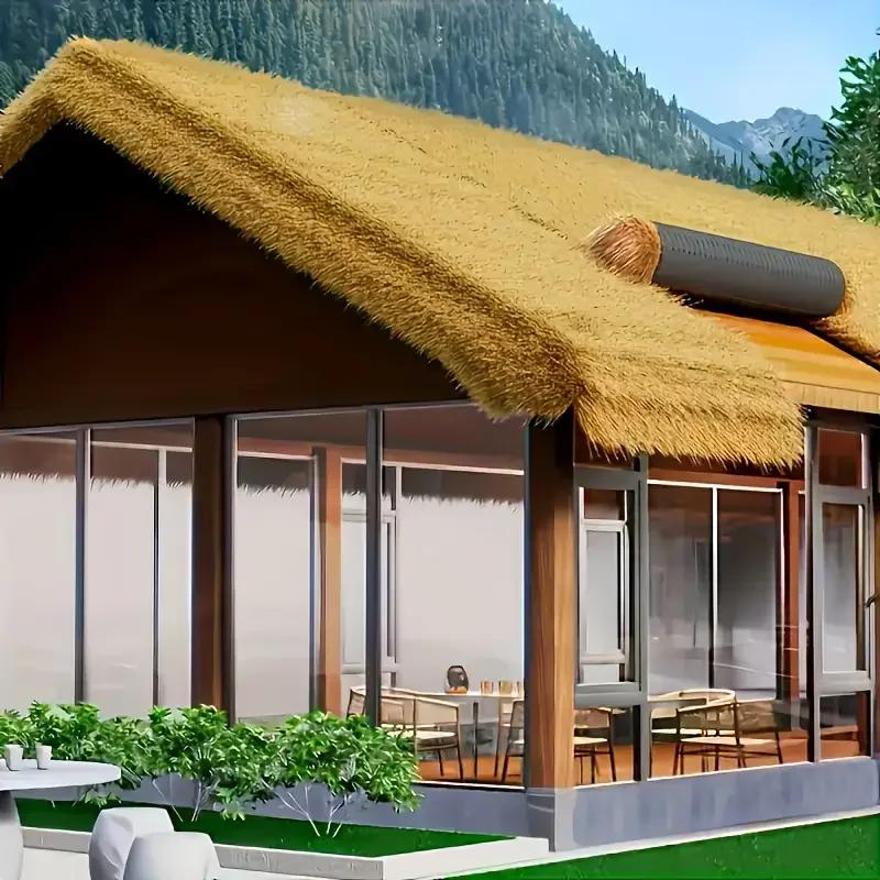 Top Quality Artificial Thatch Roof Rolls Durable Plastic for Outdoor Pavilion Farmhouse Easy Install Bars Cabins Beach Roofing