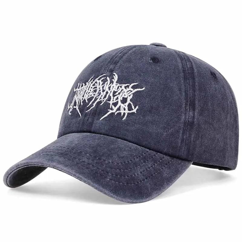 

Unisex Geometric Embroidery Wash Baseball Caps Spring Autumn Outdoor Adjustable Casual Hats Sunscreen Hat
