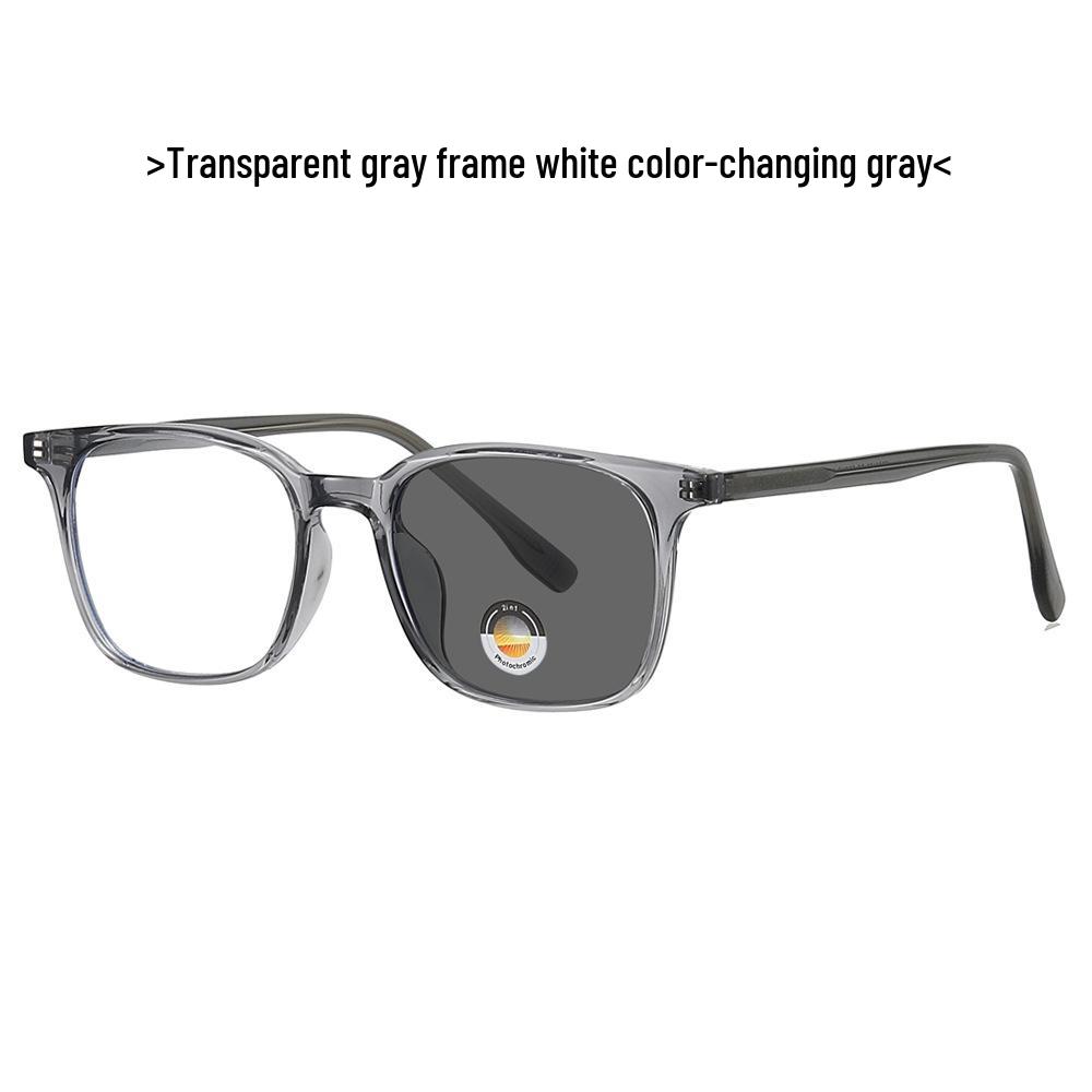 

Retro Photochromic Color-Changing Sunglasses 86178 - Fashionable Blue Light Blocking with Plain Frame