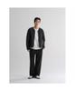 Cotton Wide Fit Half-Banding Pants Black