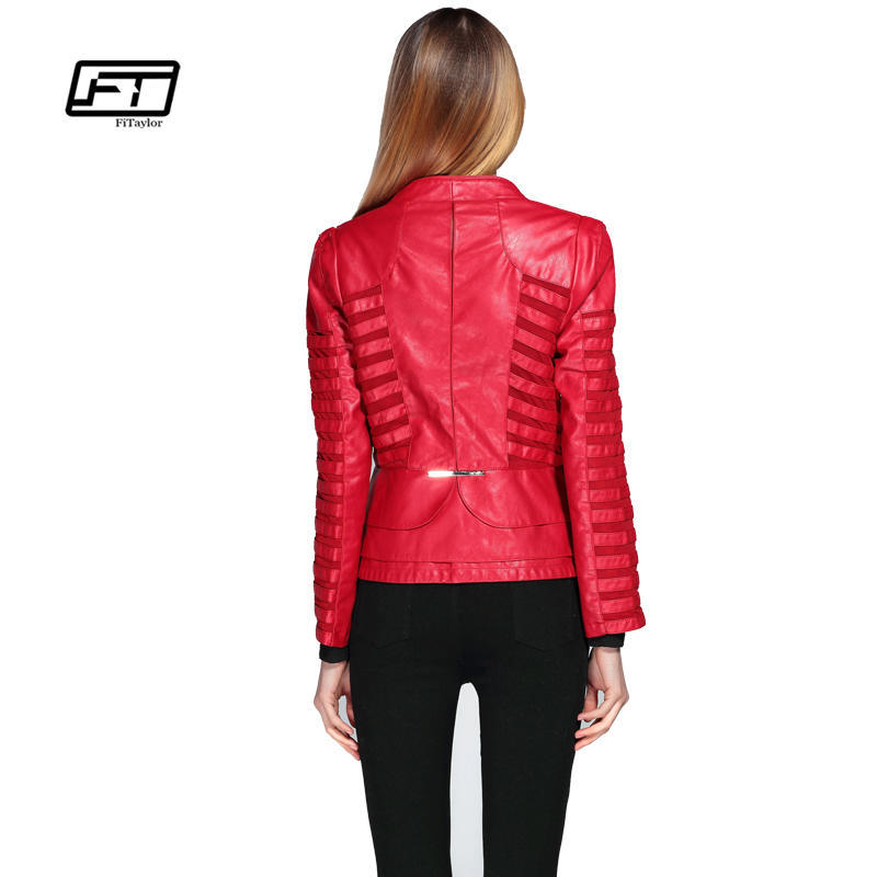 plus red leather jacket