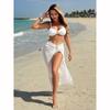 Solid Color 3-piece Bikini Sexy Swimsuit High Cut Beach Dress New Bathing Suit Cover Up Long Skirt Holiday Wear