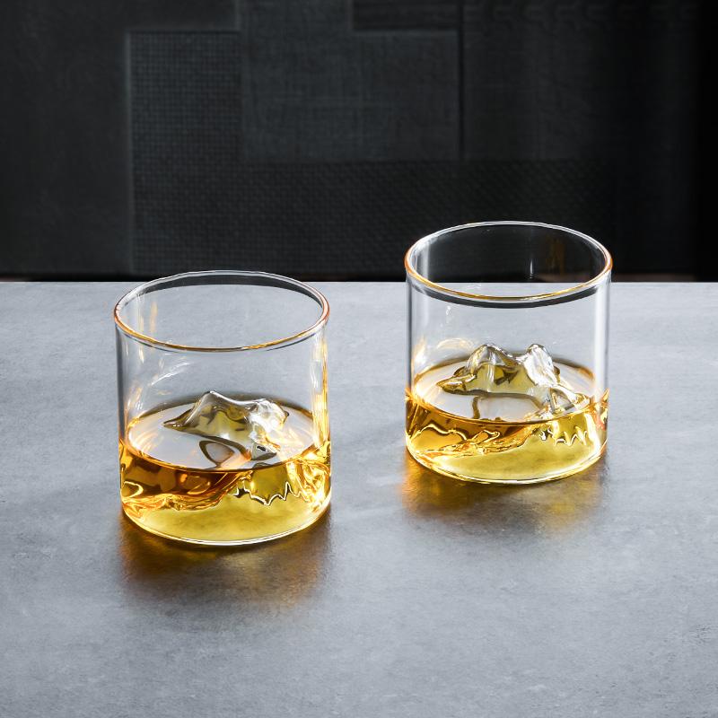 GIANXI Japanese Style Whisky Cup Shallow Transparency Mountain XO Wine Cup EDO Guanshan Whiskey Glass Creative Personality