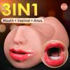 3 IN 1 Artificial Vagina for Men Masturbator Cup Deep Throat Real Oral Male Masturbation Blowjob Anal Clit Silicone Sex Toys 18+