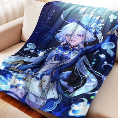 Spiel Genshin Impact Furina Flanelldecke Wärme Weich Klimaanlage Otaku Decke Multifunktionale Dekorative Decken