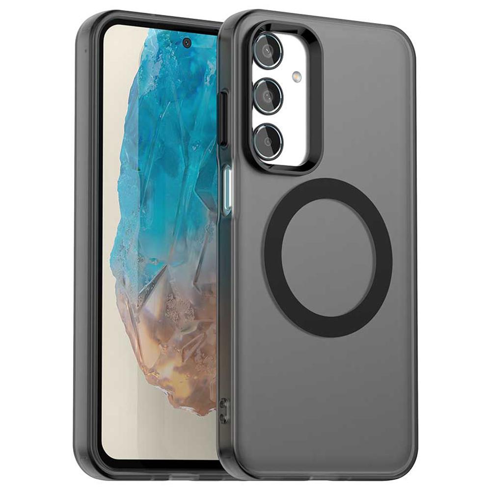 Para Capa Samsung Galaxy M35 5G Compatível com MagSafe PC+TPU+PET Capa de Telefone Anti-Queda