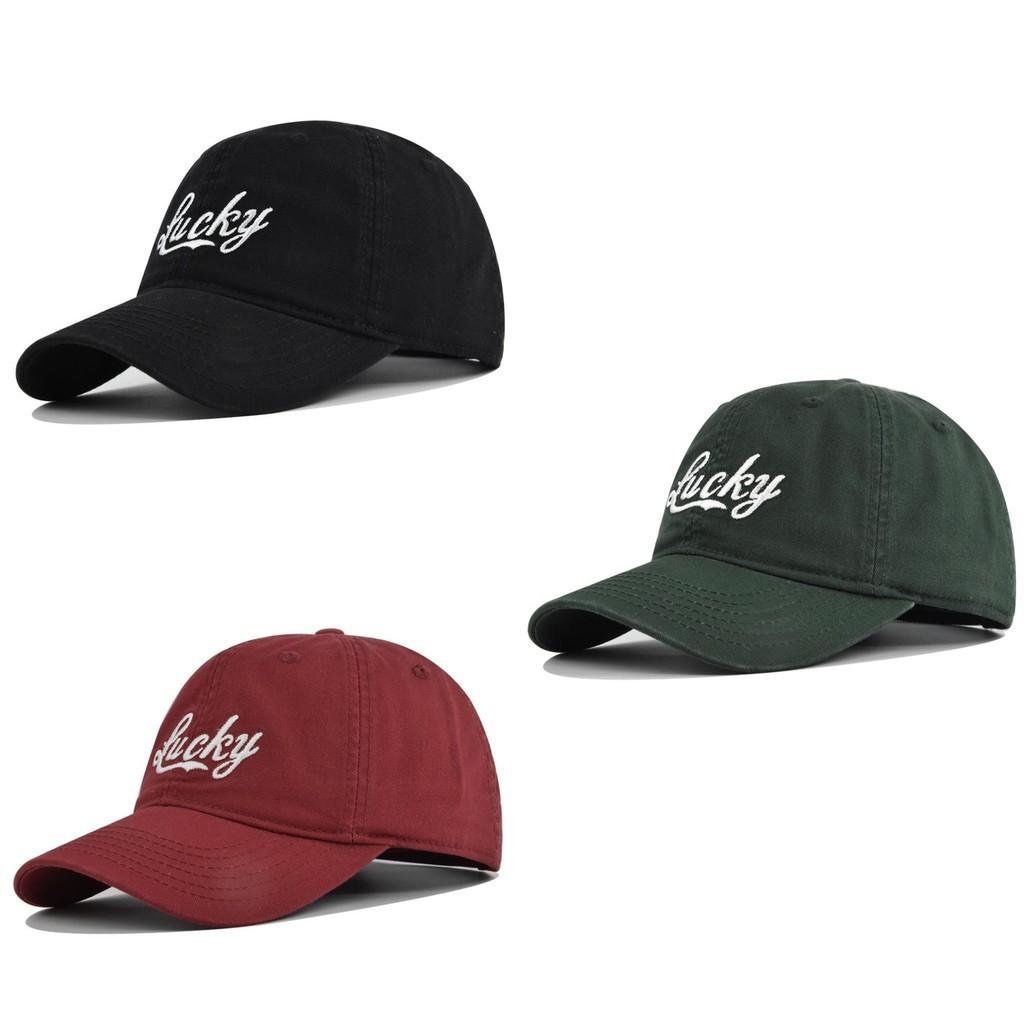 Vintage Style Lucky Embroidered Baseball Cap With Wide Brim