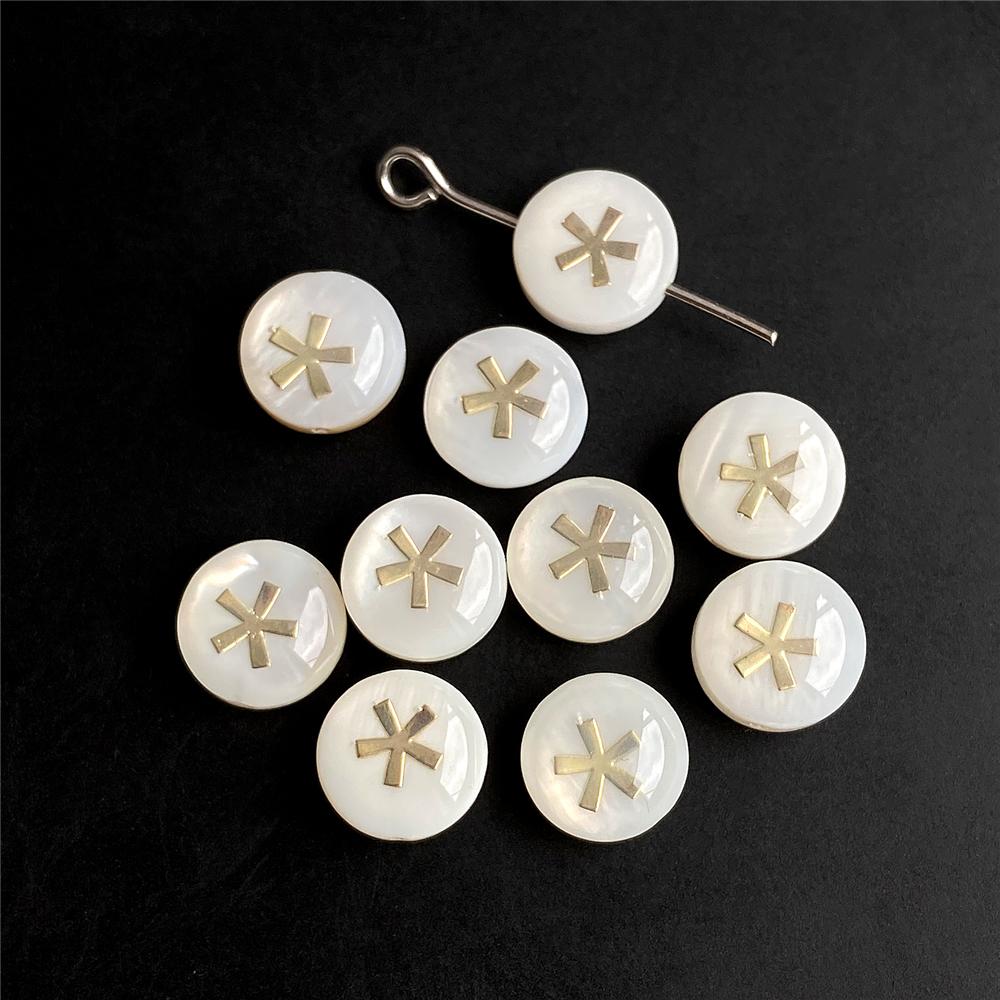 Shell Bronzing Moon Star Hearts Bead Charm Round White Freshwater Pearl of Shell Bead for Jewelry Making Diy Necklace Accessory