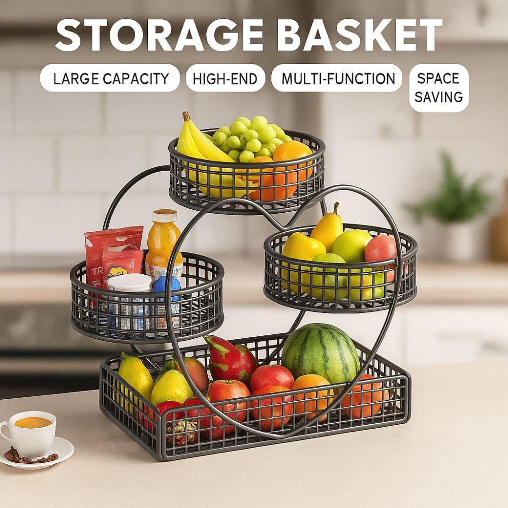 Metal Kitchen Storage Rack 3Tier Vegetable Seasoning Rack Luxury Fruit Basket Rack  Home