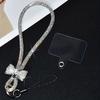 Sparkling Finish Phone Wrist Strap Pearl Bowknot Phone Lanyard Phone Wrist Chain  Women Girls