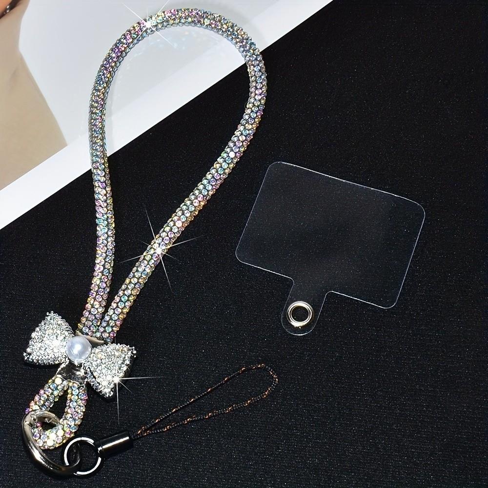 Sparkling Finish Phone Wrist Strap Pearl Bowknot Phone Lanyard Phone Wrist Chain Women Girls