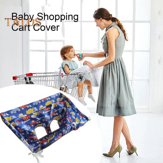 Baby Shopping Cart Cover Cartoon Print Heavy Duty Foldable Waterproof Machine Washable Kids Toddler Infant High Chair Grocery Cart Seat Cover
