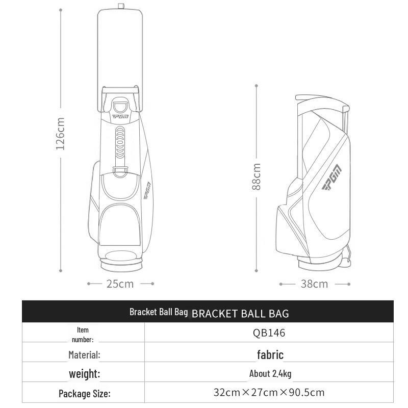 PGM Unisex Lightweight Golf Stand Bag with 14 Club Slots and Dual Shoulder Straps