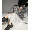 Demana Women's Elegant Plaid A-Line Skirt