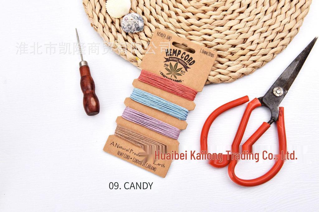 Colorful 1mm Waxed Hemp Cord for DIY, Hand-woven Crafts, 20yd Rope