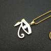 Pendentif Œil d'Horus Bling Glacé Égyptien Couleur Or Acier Inoxydable Amulette Charme Collier pour Hommes Bijoux Cadeau Égypte Ancienne