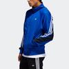 Adidas Originals Solid Color Logo Track Jacket With Stand Collar Men Outerwear Blue FM1523