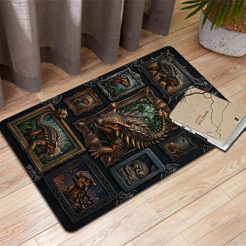 Prehistoric Creatures Pattern Rug Floor Mat for Living Room or Bedroom Soft and Comfortable Carpet a Gift for Birthday and Holiday.