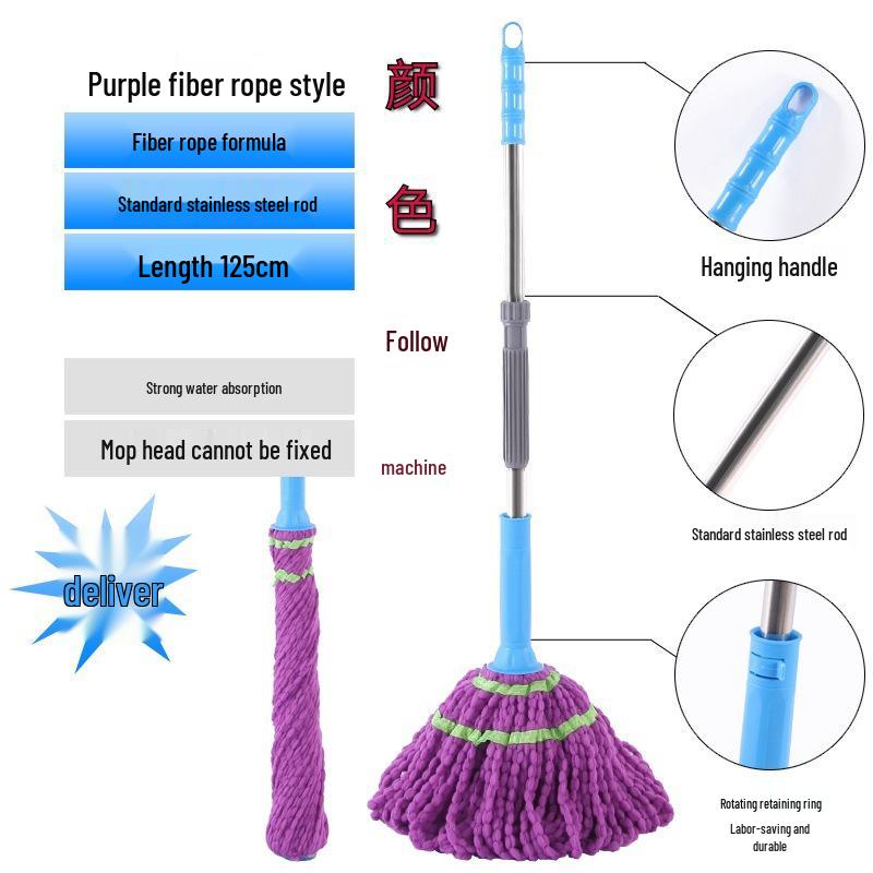 Mop rotativ autostorcător fără mâini - Absorbant de apă, Curățare dintr-o singură mișcare