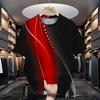 Summer Men's Casual Fashion Creative Casual Daily T-shirt Loose Casual T-shirt 3D Digital Color Printed T-shirt