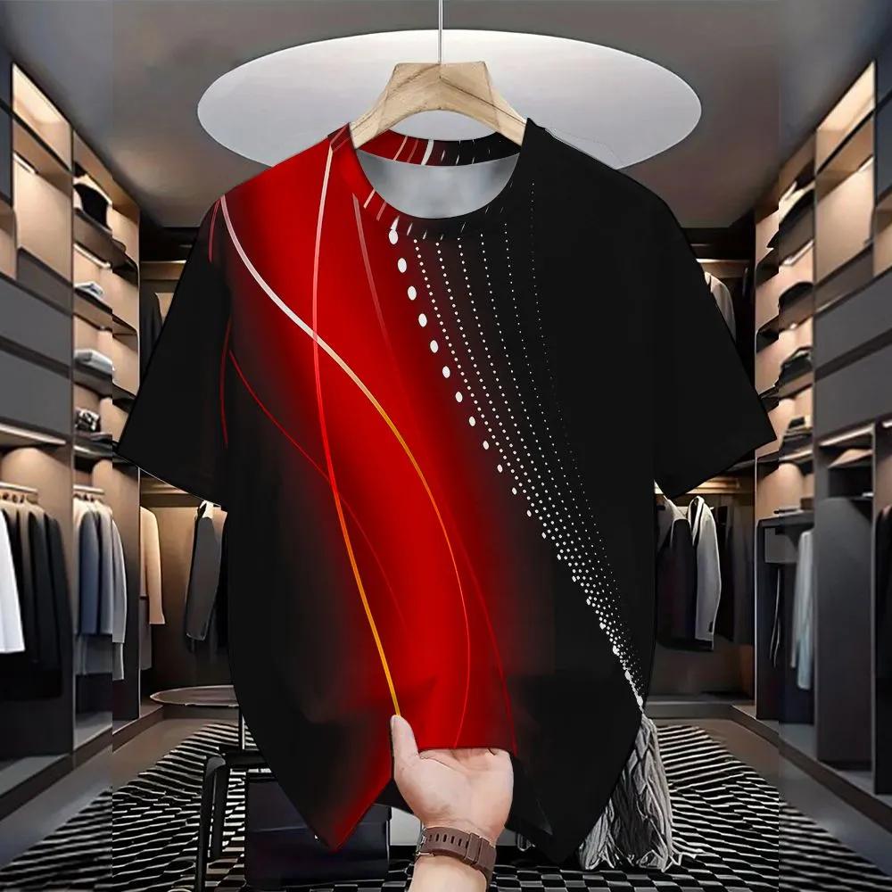 Summer Men's Casual Fashion Creative Casual Daily T-shirt Loose Casual T-shirt 3D Digital Color Printed T-shirt