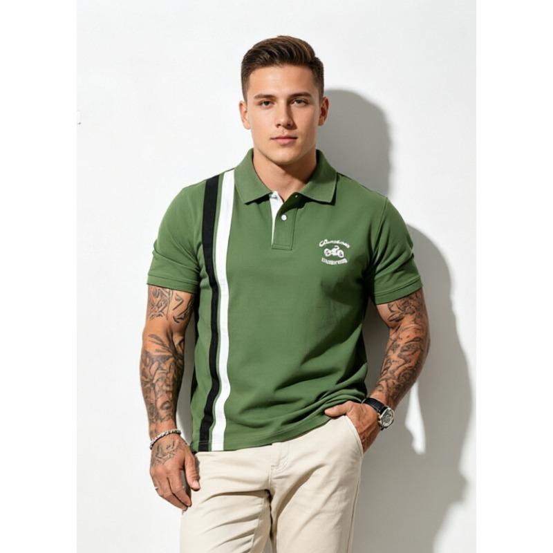 Men Short Sleeve Polo Shirt Summer Cotton Business Casual Brand Embroidery POLO Top Plus Size
