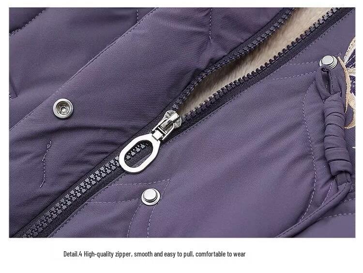 Middle-Aged Women's Winter Coat: Velvet Lined, Thick Cotton Jacket for Elderly, New Style Autumn/Winter Clothing.