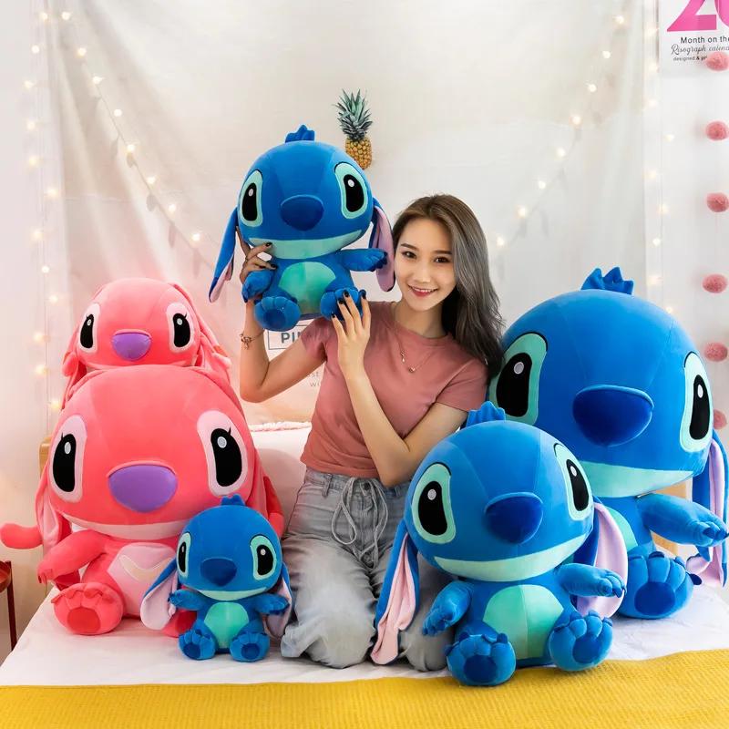 20-60cm Mărime Gigant Lilo & Stitch Modele de Cuplu Desene Animate Umplute Pluș Anime Plușuri Jucării Pandantiv Jucărie Pernă Cadou de Ziua de Naștere pentru Copii