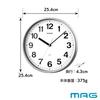 MAG Small Wall Clock Wall Clock Analog Simple Diameter 25.4cm Silver Bronche W-803A SM-Z Noah Precision
