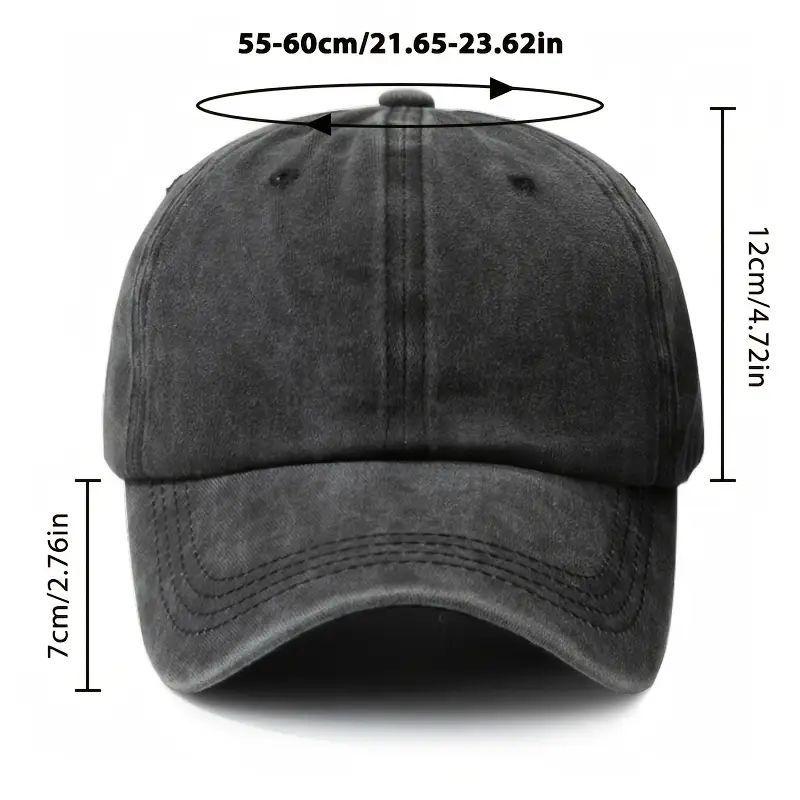 Stylish Unisex Retro Washed Cotton Cap, Versatile Casual Sun Protection Baseball Cap for Matching Streetwear Vintage Style Adjustable Cap