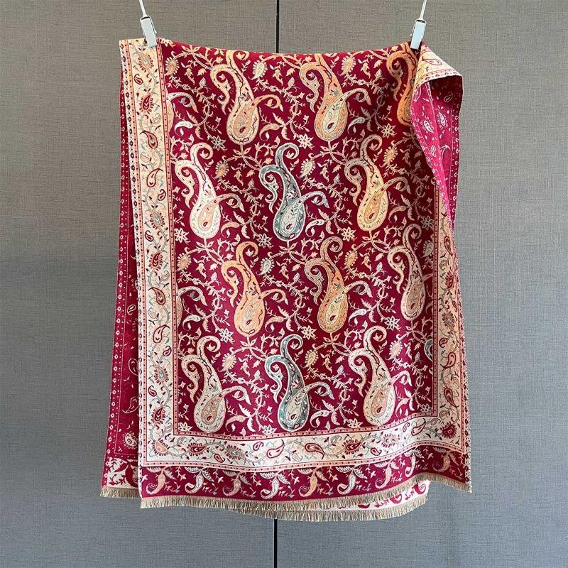 

Осенний новый ретро модный шарф с принтом цветов кешью, чтобы согреться и защититься от холода, модный многофункциональный платок 185*65cm