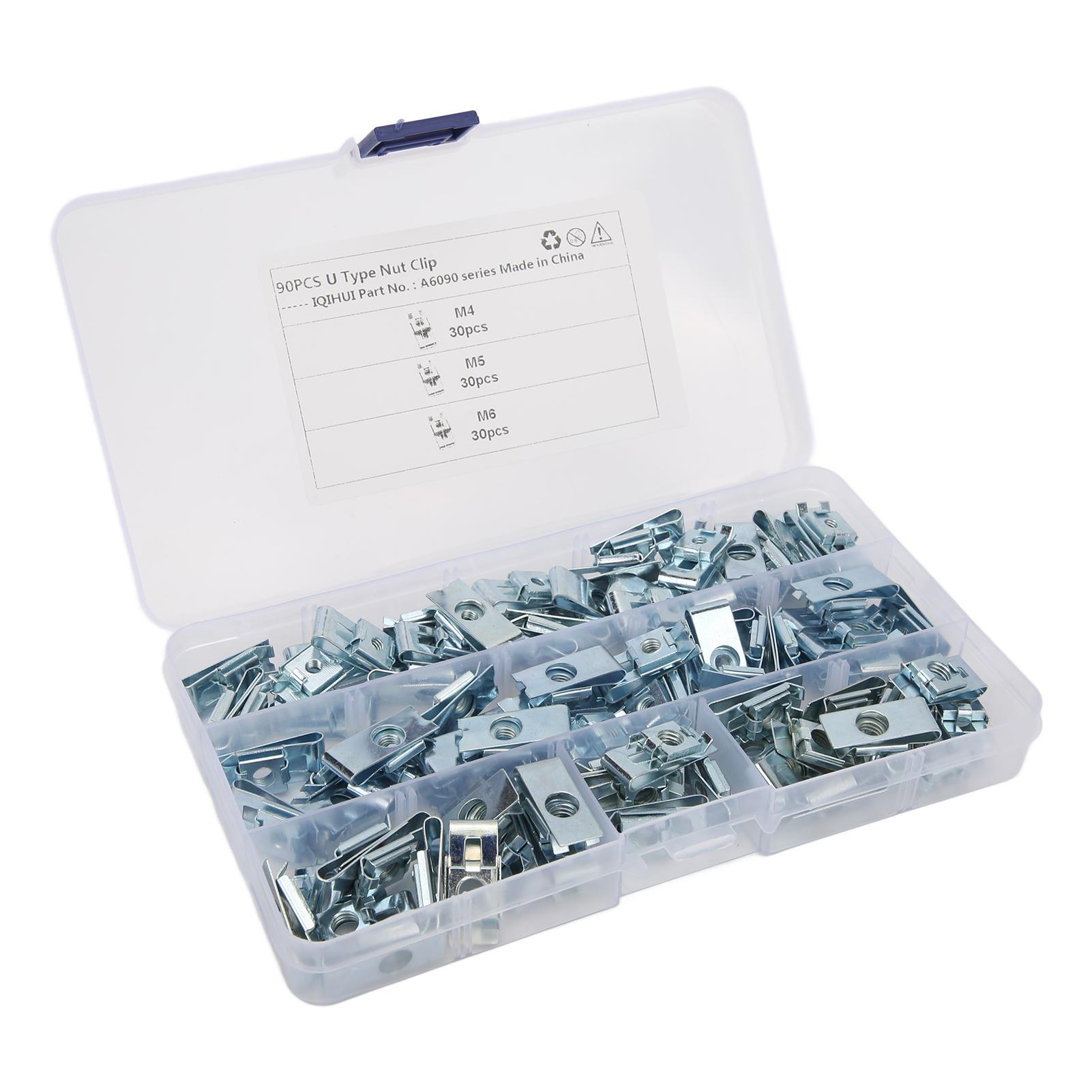 

90 шт. автомобильные крепежные гайки-зажимы антикоррозийные U-образные крепежные зажимы для замены панели кузова автомобиля