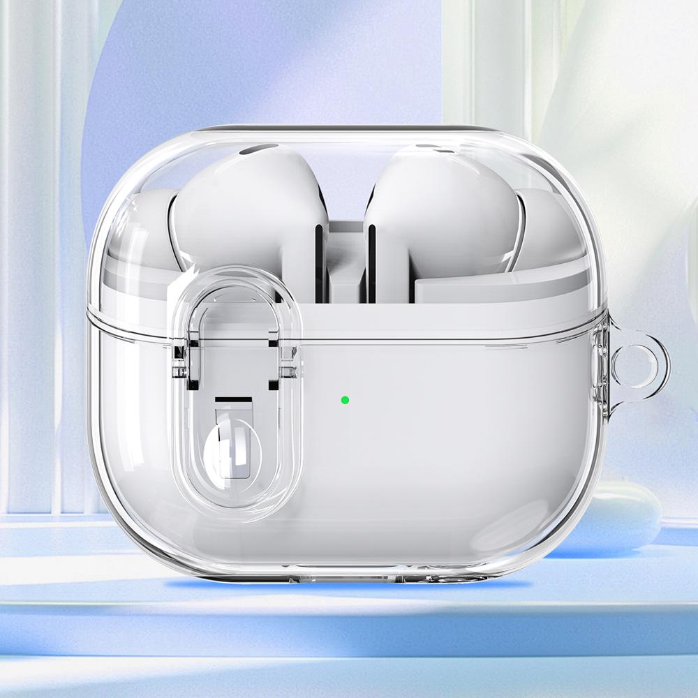 Earphone Cover For Samsung Buds 3 Pro Case Transparent Secure Lock Fundas For Samsung Galaxy Buds3 Buds 3 FE Cases Sleeve Hook