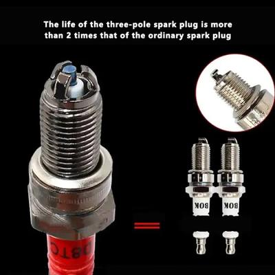 High Performance Motorcycle Iridium 10Mm Spark Plugthree Jaw Three Energy-Saving Spa Suitable For Most Motorcycles On The Market