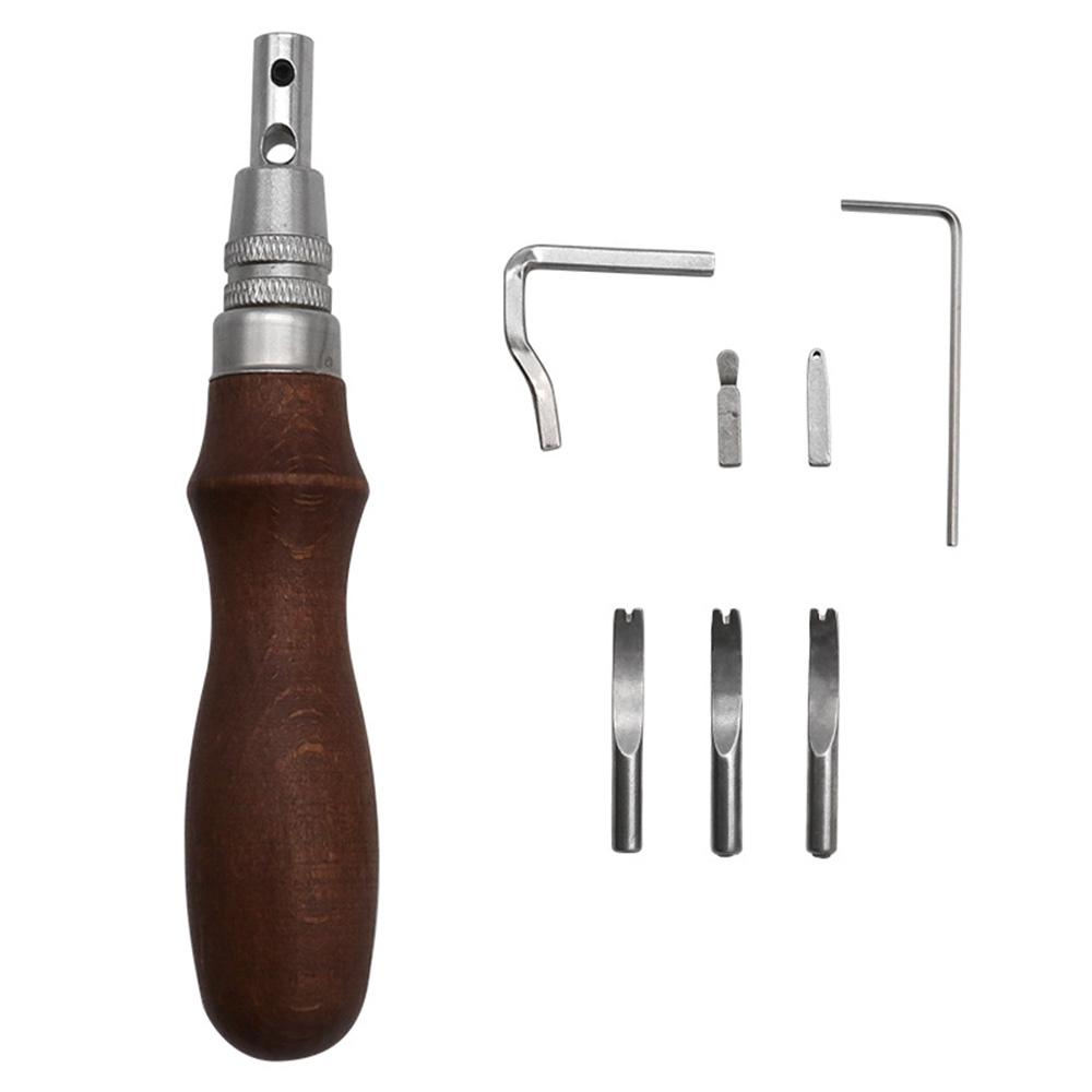 

Leather Craft 7 in 1 Steel Groover Edge Beveler Creaser Leatherworking Hand Tool A