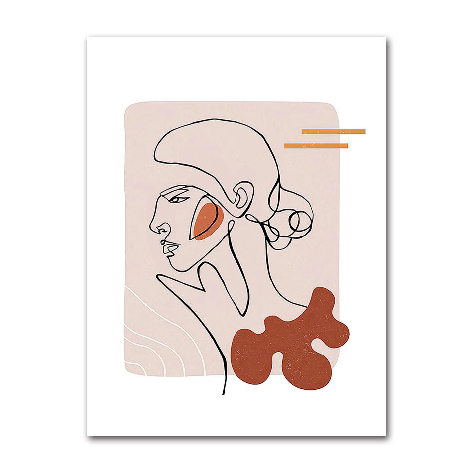 Abstract Matisse Body Line Posters Leaf Boho Black Beige Canvas Paintings Wall Art Print Picture Living Room Interior Home Decor