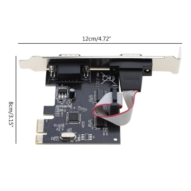 1Pcs Rs232 Com Pci-E Pci For Express Expansion Adapter Car Diy Accessories Pcie To 2 Serial Db9 Card