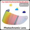 Viseira Fotocromática para Capacete AGV K5 K5S K5-S K3SV K3-SV K1 Tela Óculos Protetor Para-brisa Acessórios Peças Lente Autocromática