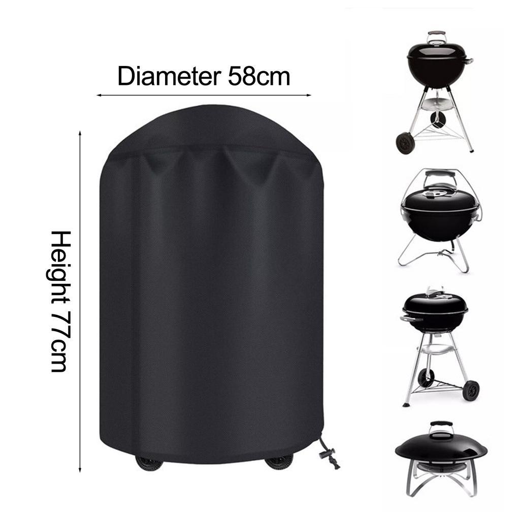 BBQ Grill Cover Grill 210D Oxford Cloth Barbecue Accessories Black Color Easy To Clean Outdoor Grill Protector