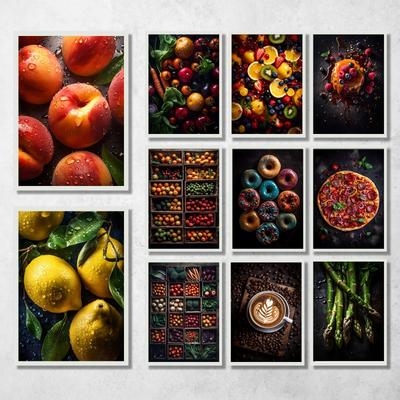 Köstliches Essen Food Porn Früchte Gewürz Poster Leinwanddruck Essen Früchte Pizza Gewürz Wandkunst Bild Küche Restaurant Dekor