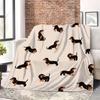 Dachshund Dog Fleece Blanket Cute Puppy Print Throw Soft Cozy All Season Bedding Home Decor Gift For Dog Lovers