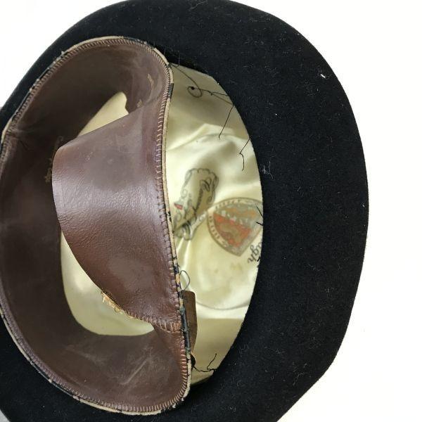 1970s-80s Vintage Cavanagh Fedora Hat Soft Hat Free Size Black(USED)